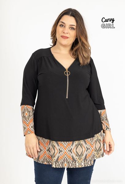 Picture of CURVY GIRL ZIPPER TUNIC